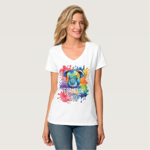 Camiseta Perro colorido con acuarela divertida