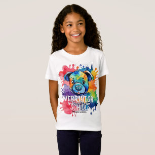 Camiseta Perro colorido con acuarela divertida