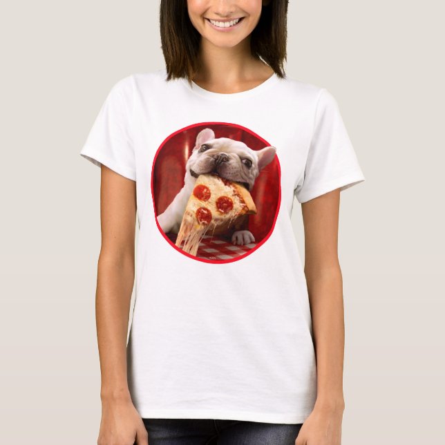 Camiseta Perro comiendo pizza Slice (Anverso)