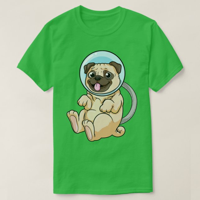 Camiseta Perro como astronauta en el espacio (Diseño del anverso)