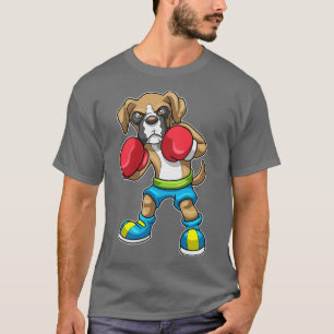 Camiseta Perro como boxeador con guantes de boxeo 1