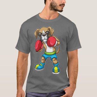 Camiseta Perro como boxeador con guantes de boxeo 1