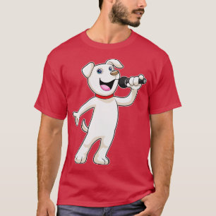 Camiseta Perro como cantante con micrófono