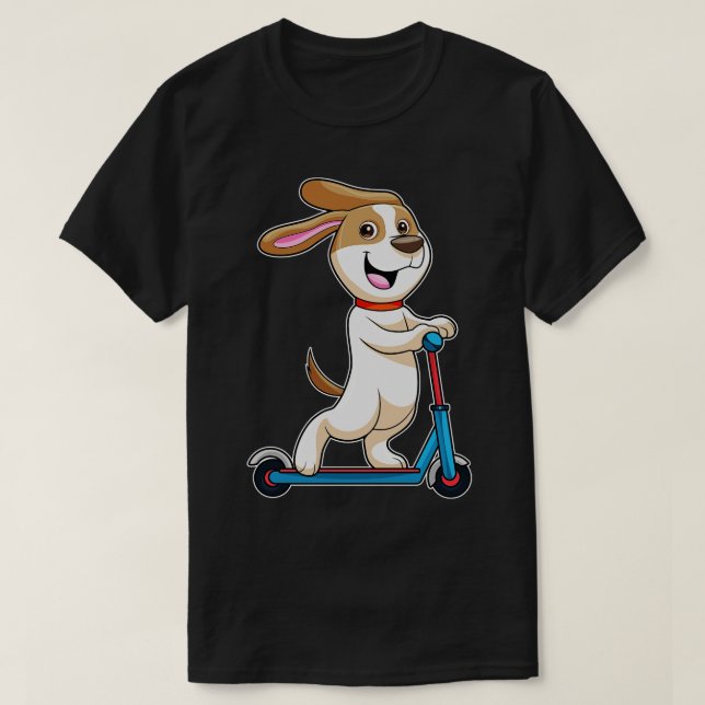 Camiseta Perro como ciclista con Scooter (Diseño del anverso)