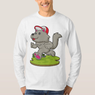 Camiseta Perro como corredora con gorra