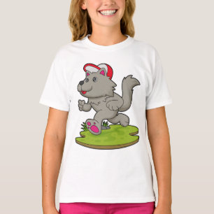 Camiseta Perro como corredora con gorra
