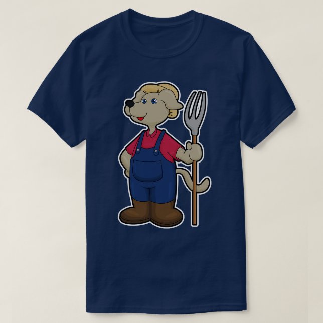 Camiseta Perro como granjero con Gorra de torta (Diseño del anverso)