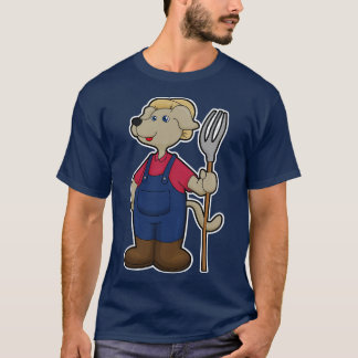 Camiseta Perro como granjero con Gorra de torta