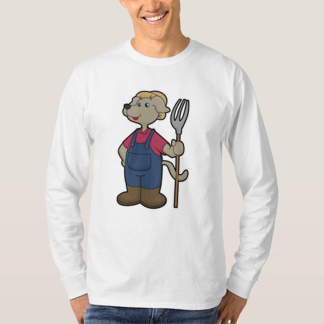 Camiseta Perro como granjero con pastel y Gorra (Anverso)