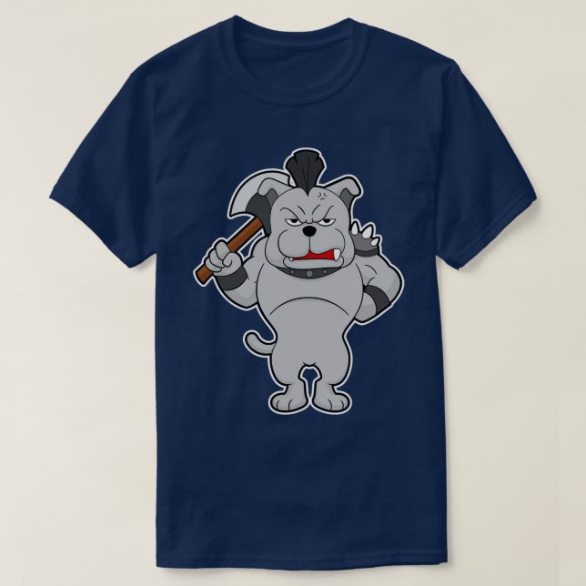 Camiseta Perro como guerrero con hacha (Diseño del anverso)