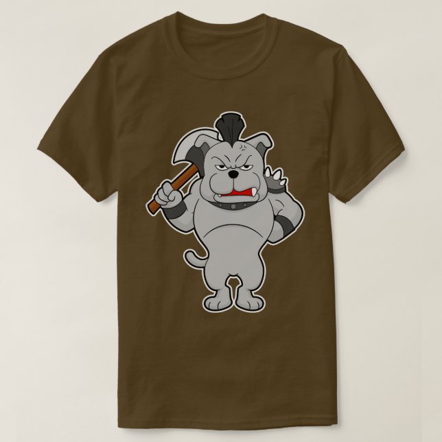 Camiseta Perro como guerrero con hacha (Diseño del anverso)