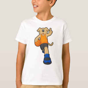 Camiseta Perro como jugador de baloncesto con baloncesto