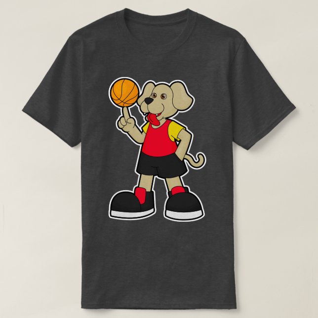 Camiseta Perro como jugador de baloncesto con Baloncesto 3 (Diseño del anverso)