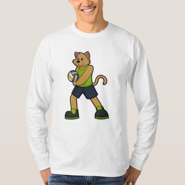 Camiseta Perro como jugador de voleibol con voleibol (Anverso)