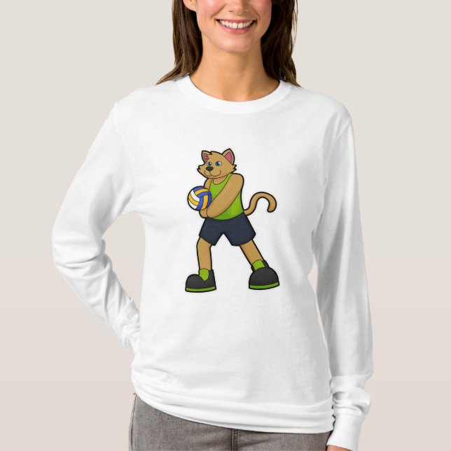 Camiseta Perro como jugador de voleibol con voleibol (Anverso)