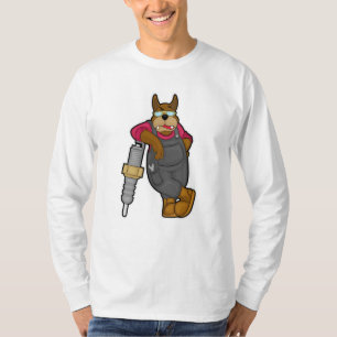 Camiseta Perro como mecánico con bujía