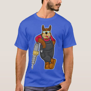 Camiseta Perro como mecánico con bujía