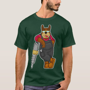 Camiseta Perro como mecánico con bujía