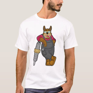 Camiseta Perro como mecánico con bujía