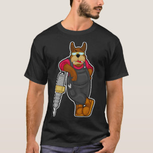 Camiseta Perro como mecánico con bujía