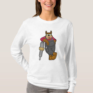 Camiseta Perro como mecánico con bujía