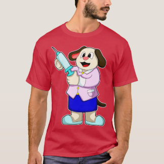 Camiseta Perro como Médica con jeringa 1