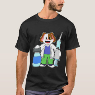 Camiseta Perro como Médica con jeringas