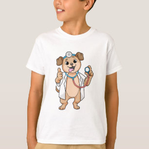 Camiseta Perro como Médica con Stethoscope