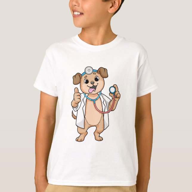 Camiseta Perro como Médica con Stethoscope (Anverso)