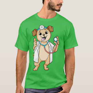 Camiseta Perro como Médica con Stethoscope