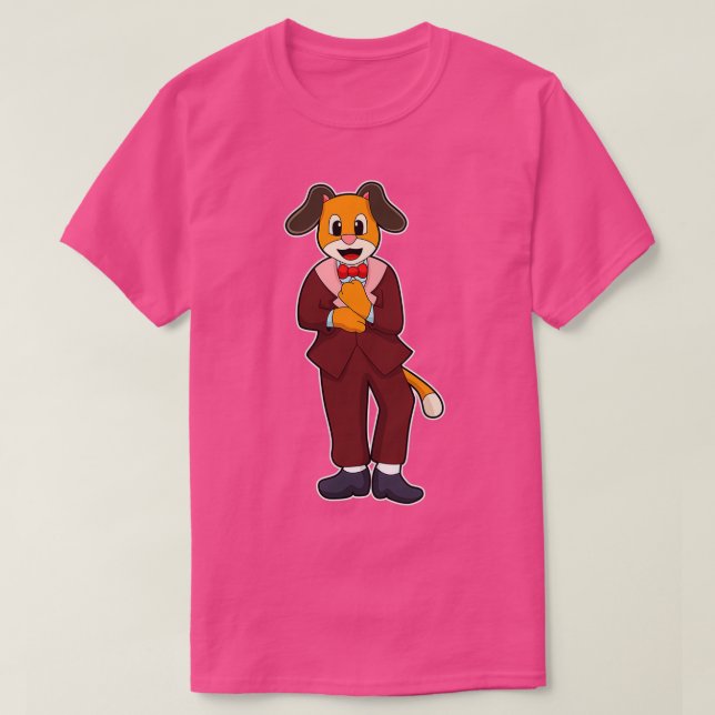 Camiseta Perro como novio con traje (Diseño del anverso)