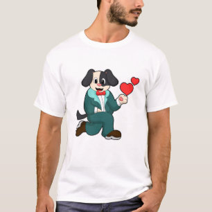 Camiseta Perro como novio con traje y corbata