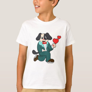 Camiseta Perro como novio con traje y corbata