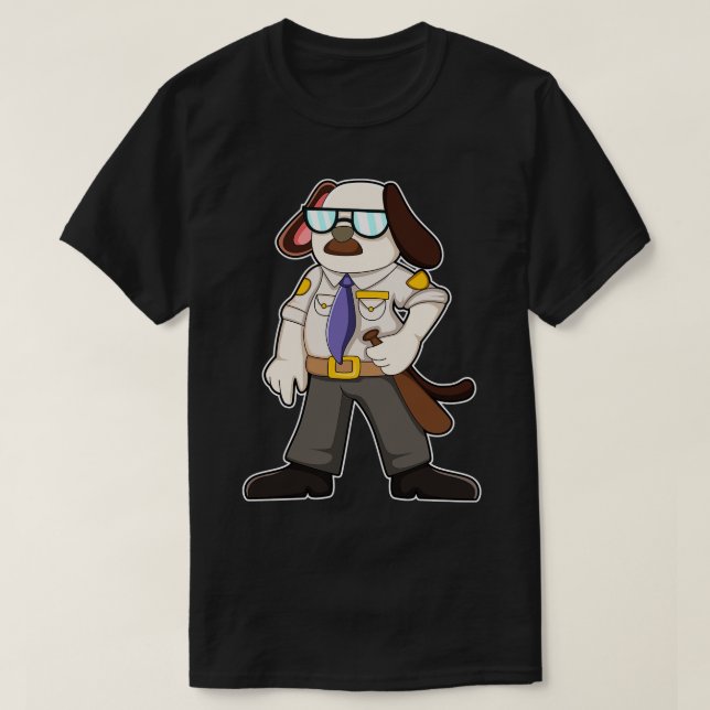 Camiseta Perro como oficial de policía con gafas de sol de  (Diseño del anverso)
