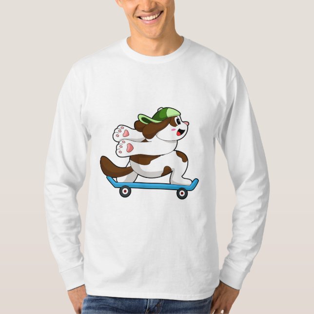 Camiseta Perro como patinador con patineta (Anverso)