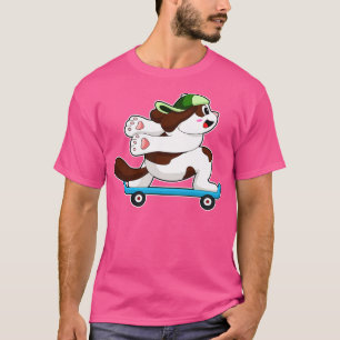 Camiseta Perro como patinador con patineta