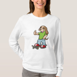 Camiseta Perro como patinador con patineta
