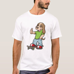 Camiseta Perro como patinador con patineta