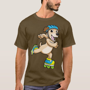 Camiseta Perro como patinador en línea con patines en línea