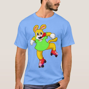 Camiseta Perro como patinador en línea con patines en línea