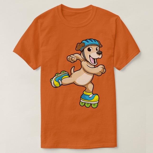 Camiseta Perro como patinador en línea con patines en línea (Diseño del anverso)