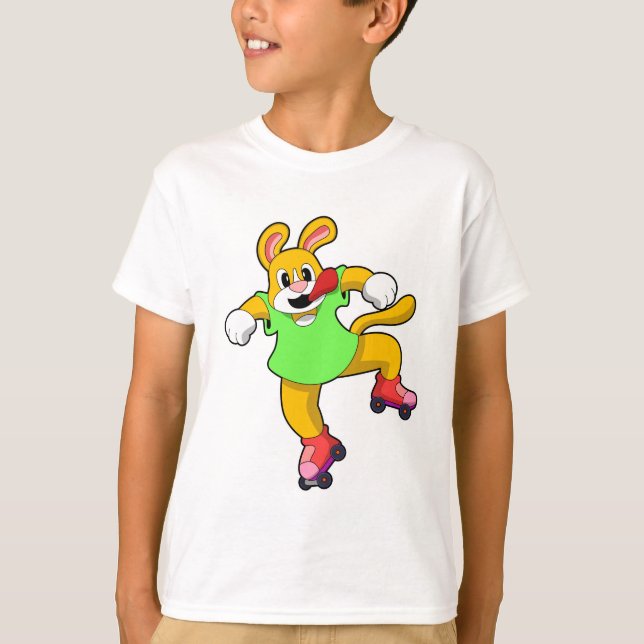 Camiseta Perro como patinador en línea con patines en línea (Anverso)