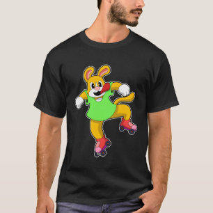 Camiseta Perro como patinador en línea con patines en línea