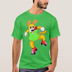 Camiseta Perro como patinador en línea con patines en línea