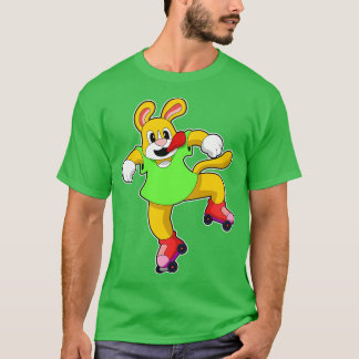 Camiseta Perro como patinador en línea con patines en línea