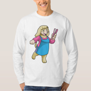 Camiseta Perro como peluquero con comb