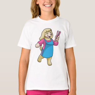 Camiseta Perro como peluquero con comb