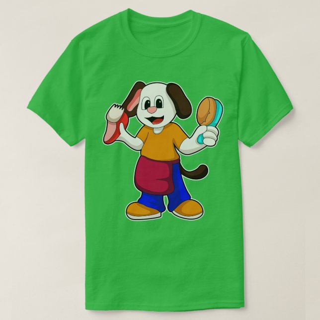 Camiseta Perro como peluquero con Razor (Diseño del anverso)
