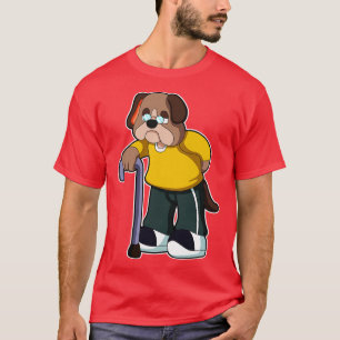 Camiseta Perro como pensionista con ayuda para caminar