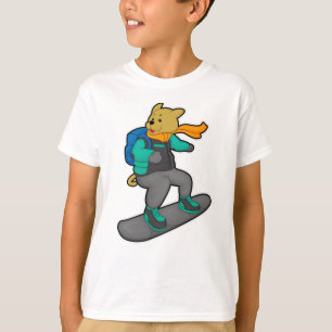 Camiseta Perro como snowboard con Snowboard y mochila